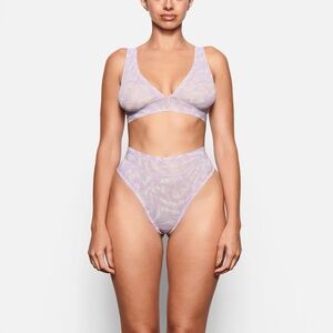 💜🤍 SKIMS High Summer Mesh Lilac High Waisted Thong 🤍💜